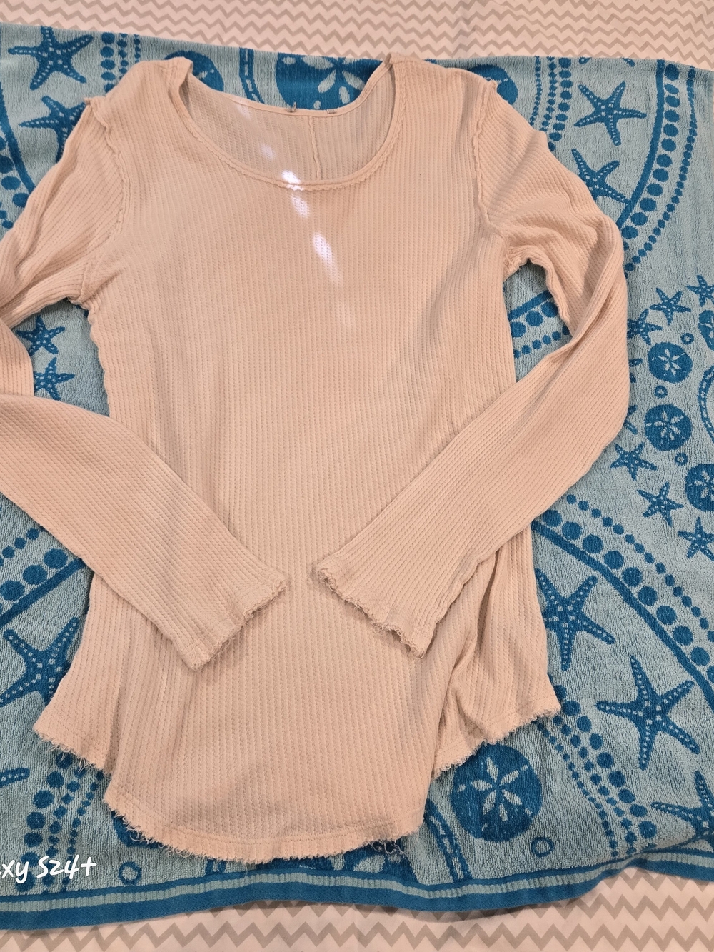 Women's Long Sleeve Lightweight Thermal Tee in Cream